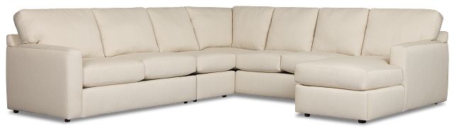 Rhodes Beige Fabric Large Right Chaise Sectional