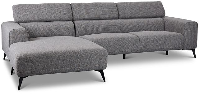 Alina Dark Gray Fabric Left Chaise Sectional