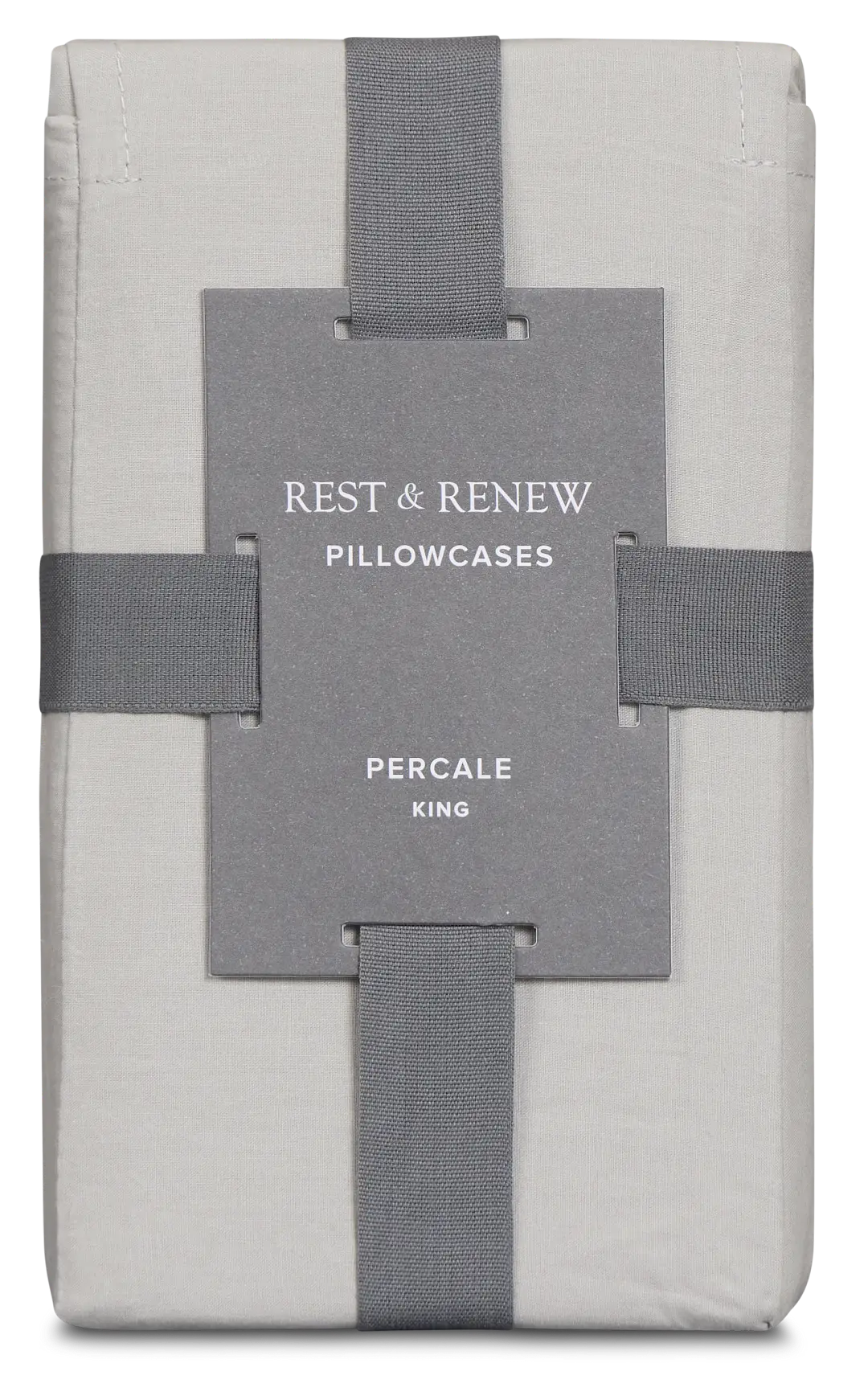 Rest & Renew Percale Cotton Gray 200 Thread Set Of 2 Pillowcases Rest & Renew Percale Cotton Gray 200 Thread Set Of 2 Pillowcases