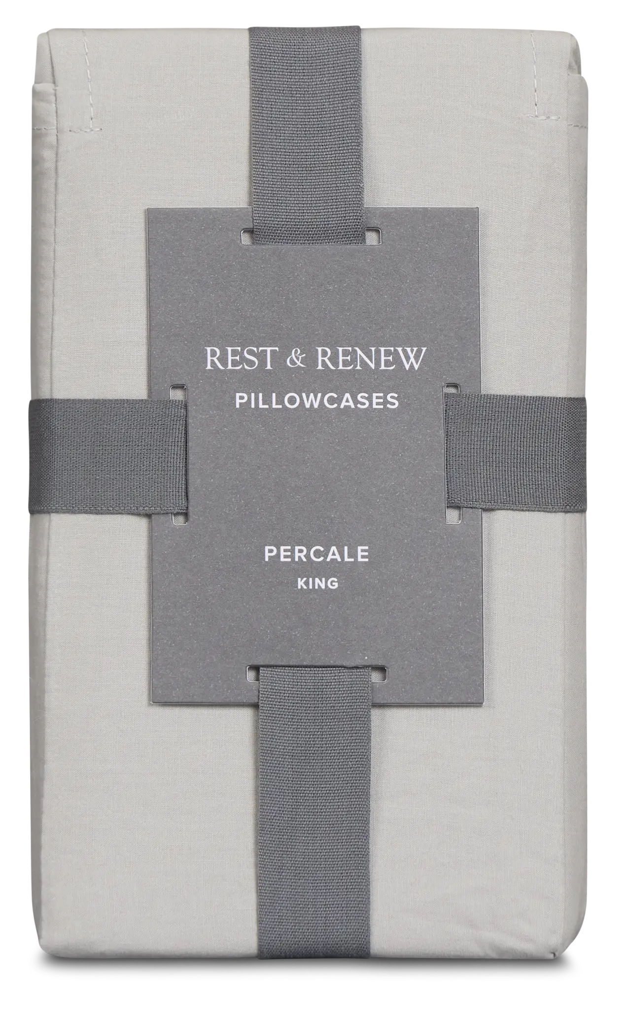 Rest & Renew Percale Cotton Gray 200 Thread Set Of 2 Pillowcases Rest & Renew Percale Cotton Gray 200 Thread Set Of 2 Pillowcases