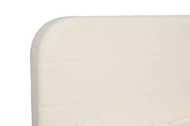 Lyndie Beige Upholstered Platform Bed