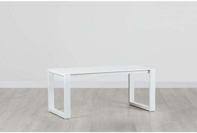 Linear White Aluminum Coffee Table