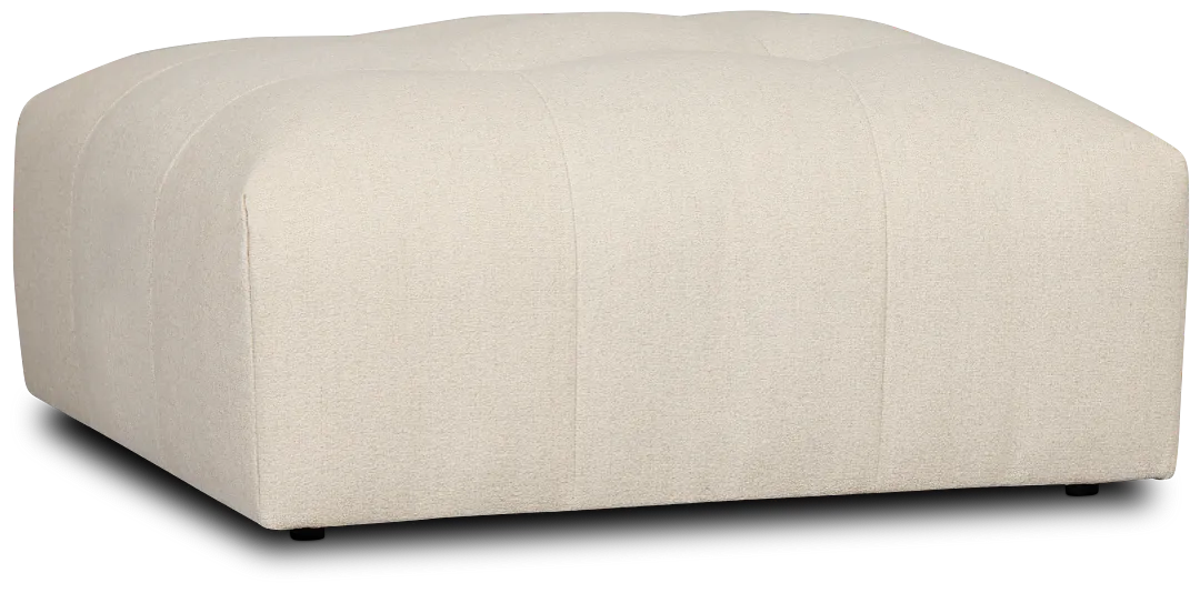 Remi Light Beige Fabric Ottoman