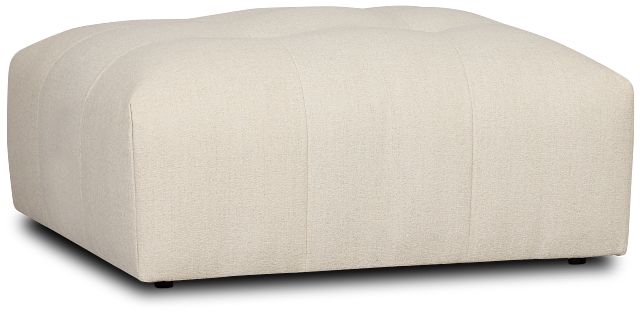Remi Light Beige Fabric Ottoman