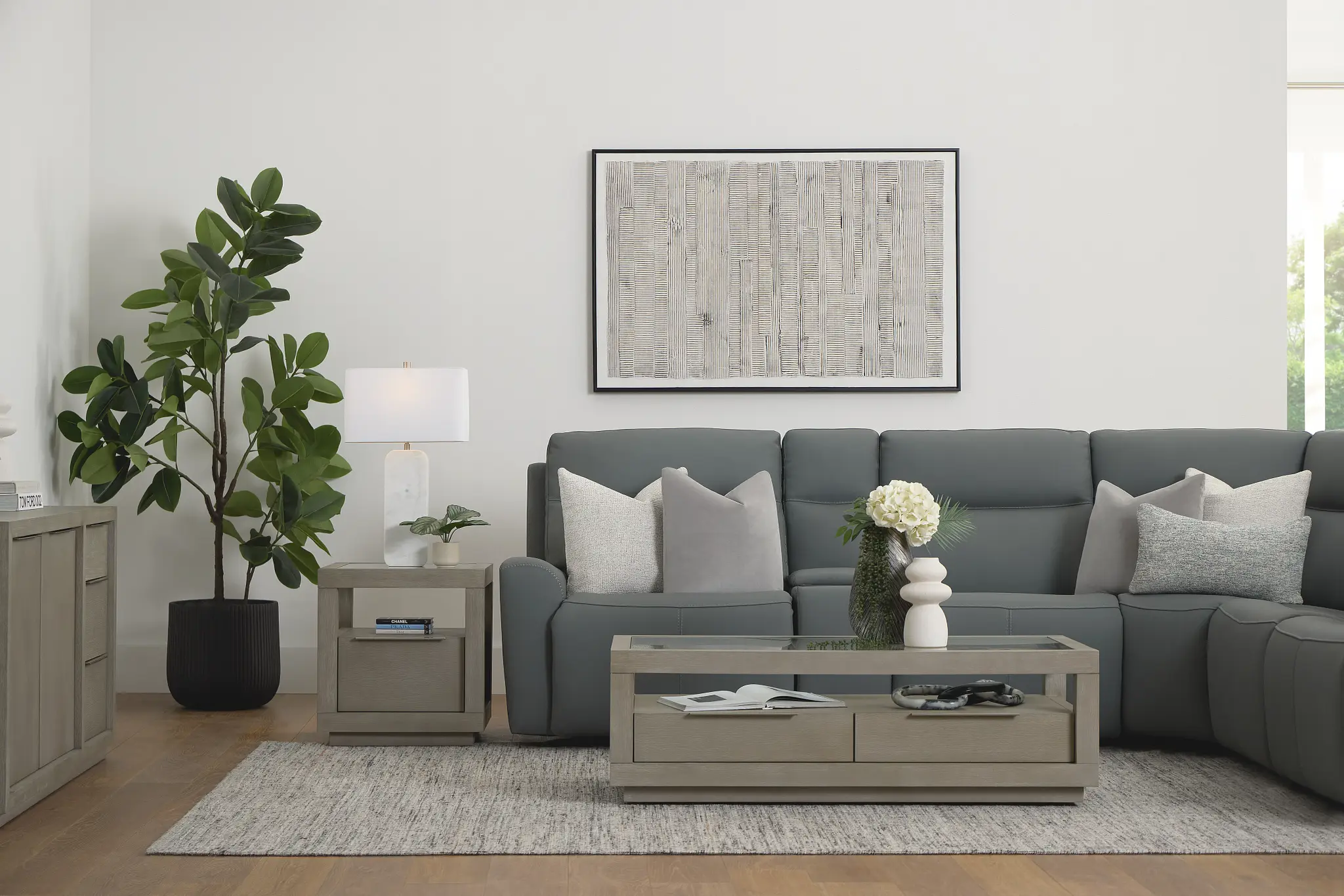 Flexsteel Sterling Blue Lthr/vinyl Medium Triple Power 2-arm Sectional Flexsteel Sterling Blue Lthr/vinyl Medium Triple Power 2-arm Sectional