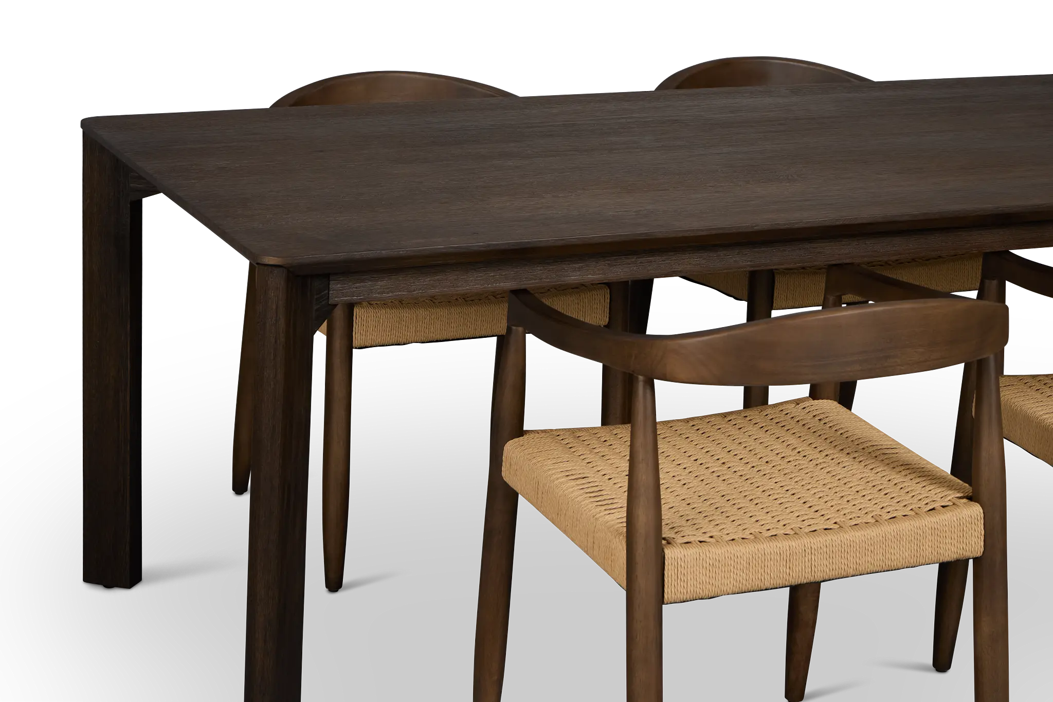 Santorini Dark Tone Rect Table & 4 Curved Chairs Santorini Dark Tone Rect Table & 4 Curved Chairs