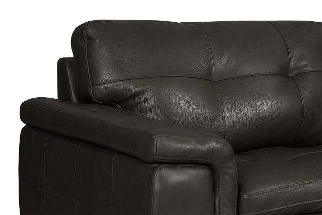 Braden Dark Gray Leather Large Right Chaise Sectional