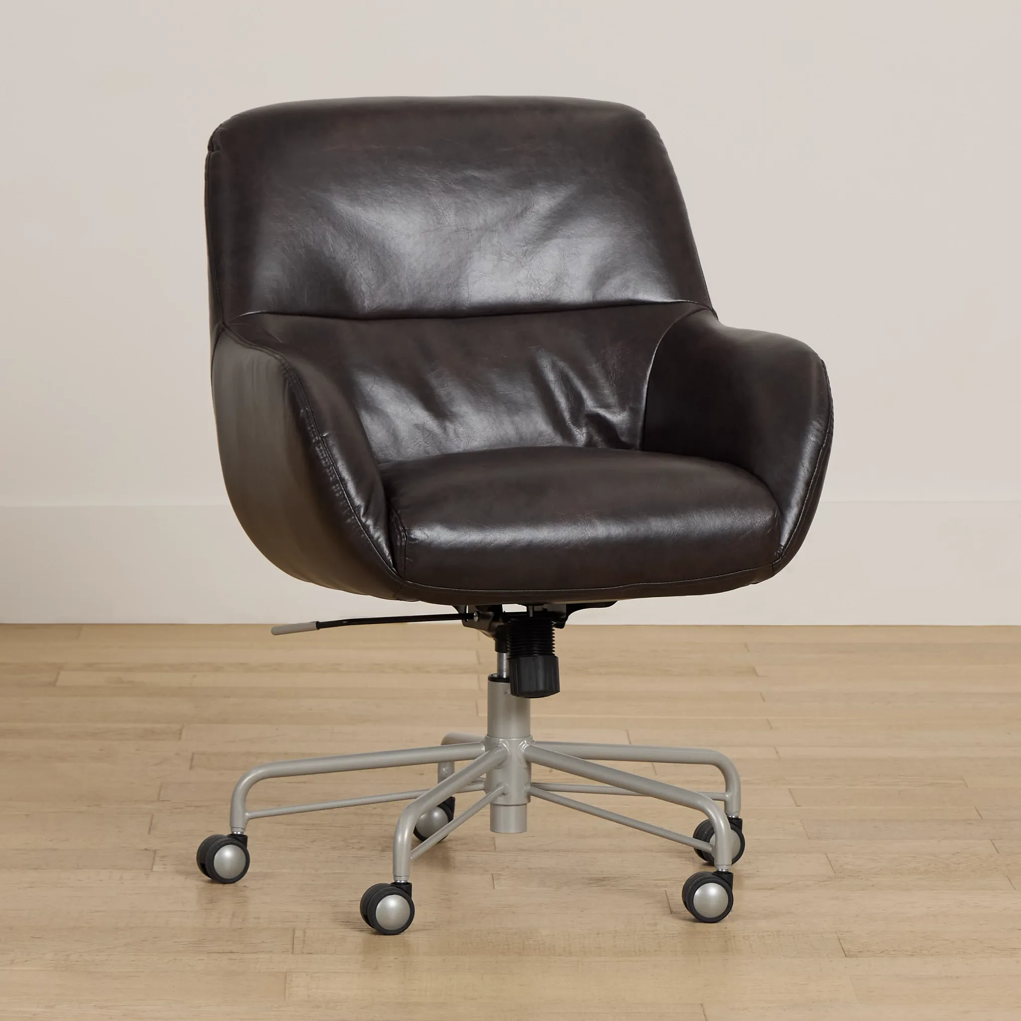 Ophelia Dark Brown Upholstered Desk Chair