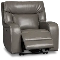 Jasper Gray Leather Power Recliner
