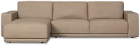 Kellan Taupe Leather Left Chaise Sectional