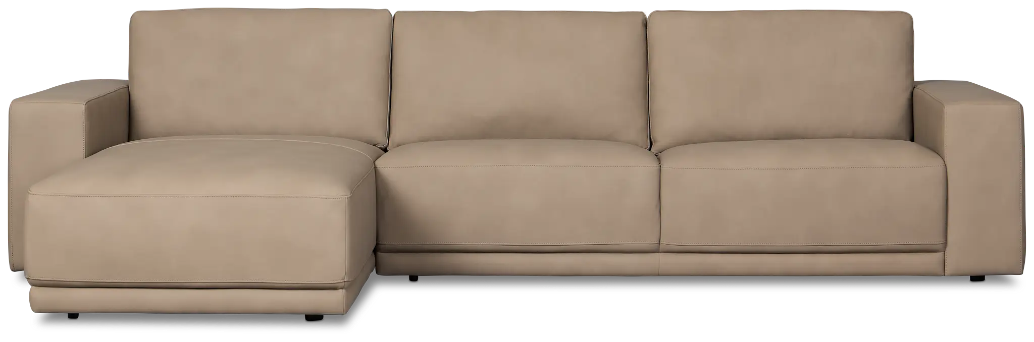 Kellan Taupe Leather Left Chaise Sectional Kellan Taupe Leather Left Chaise Sectional