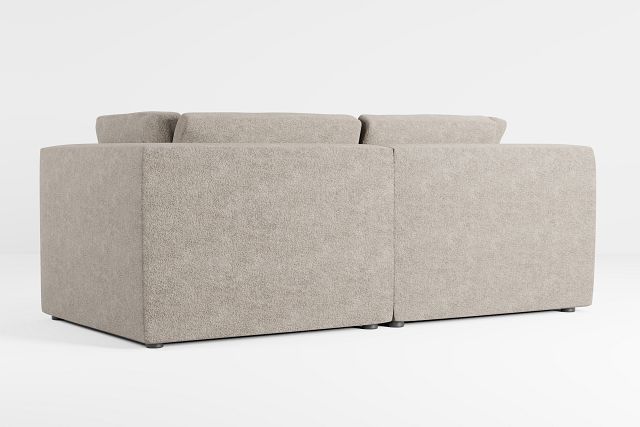 Destin Elite Brown Fabric 2-piece Modular Sofa