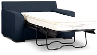 Sinclair Dark Blue Fabric Innerspring Sleeper