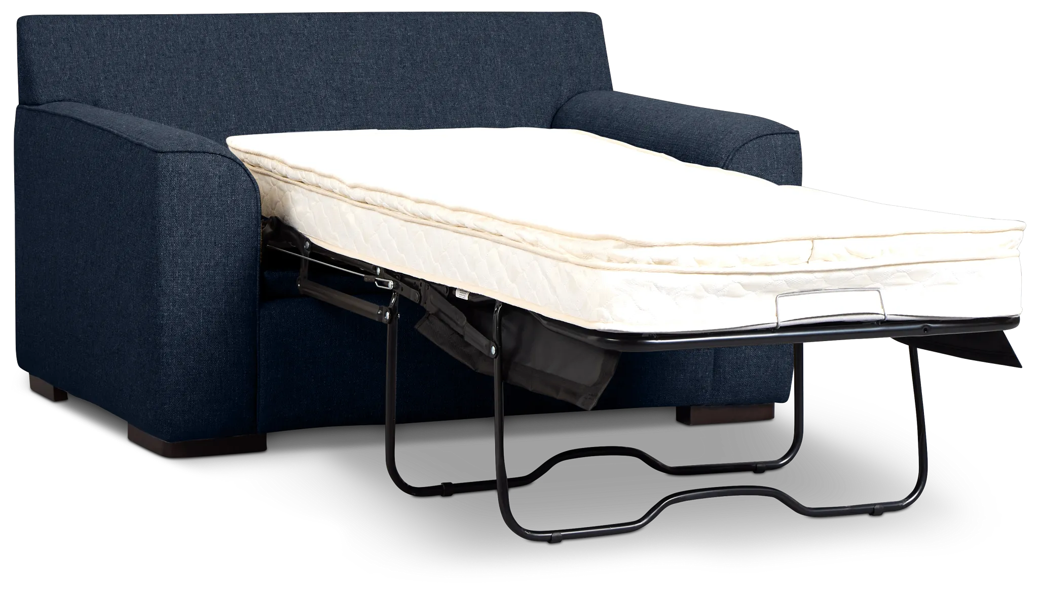 Sinclair Dark Blue Fabric Innerspring Sleeper