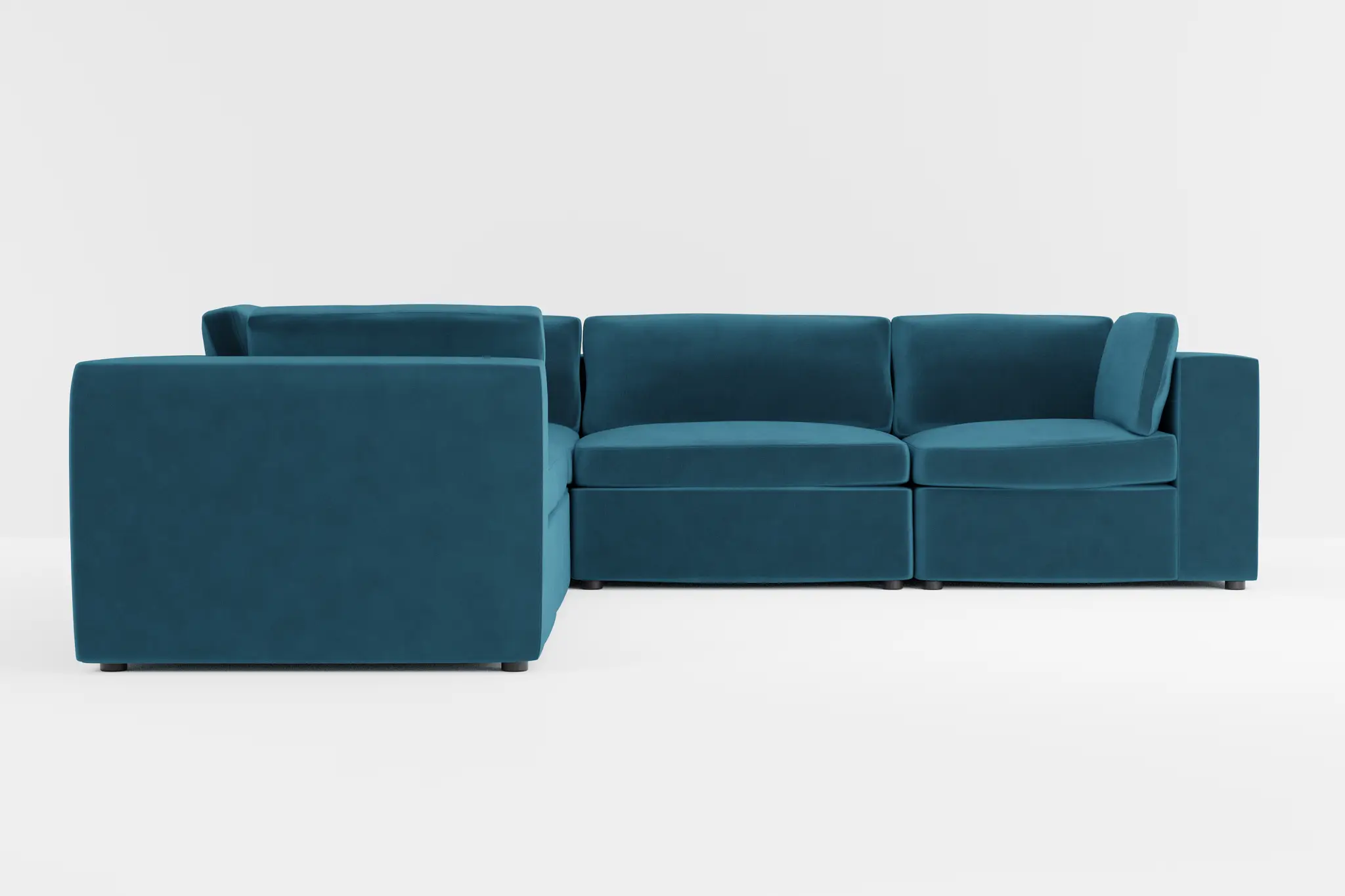 Destin Joya Teal Velvet 5-piece Modular Sectional Destin Joya Teal Velvet 5-piece Modular Sectional