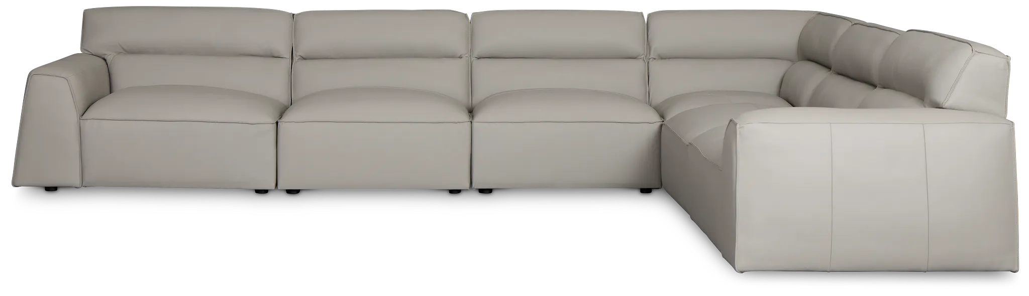 Blanca Gray Leather 6-piece Modular Sectional