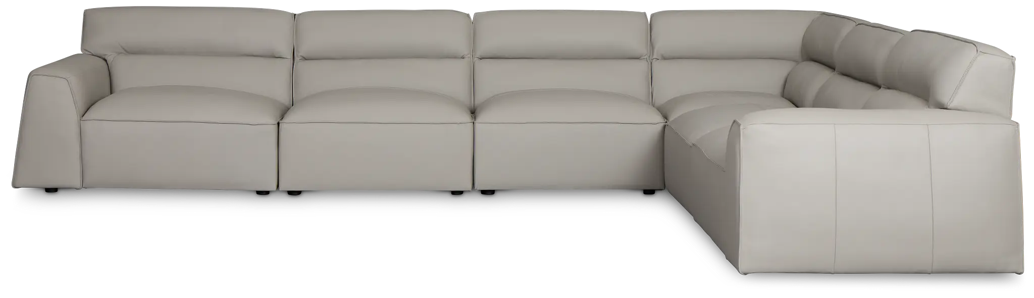 Blanca Gray Leather 6-piece Modular Sectional Blanca Gray Leather 6-piece Modular Sectional