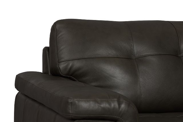 Braden Dark Gray Leather Loveseat