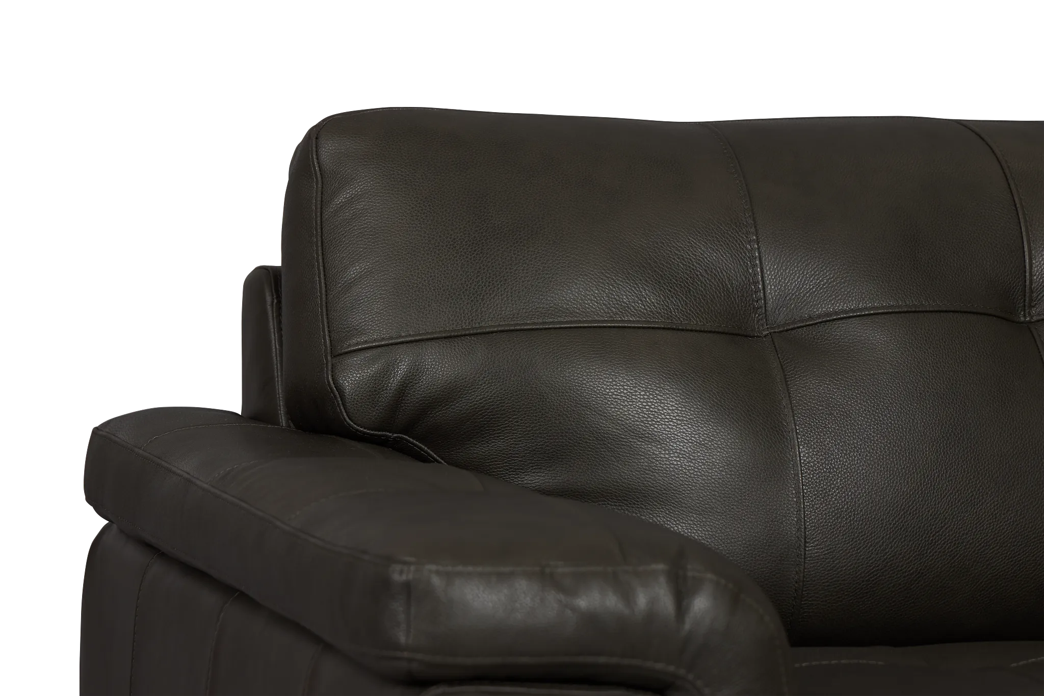 Braden Dark Gray Leather Loveseat