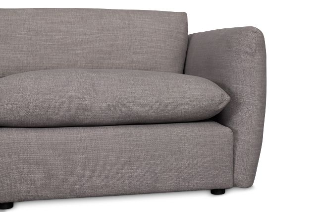 Serena Gray Fabric 4-piece Left Facing Bumper Sectional