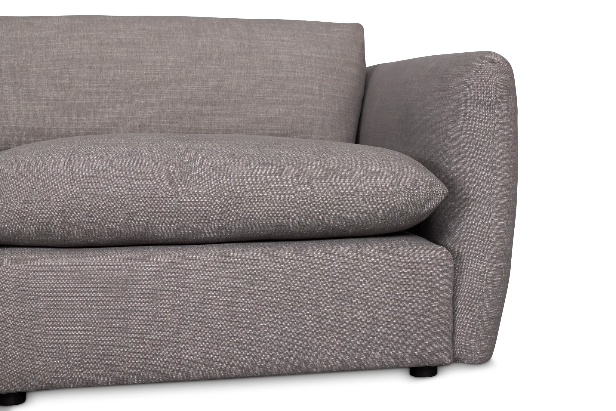 Serena Gray Fabric 4-piece Left Facing Bumper Sectional