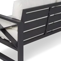 Linear Dark Gray White Aluminum Loveseat