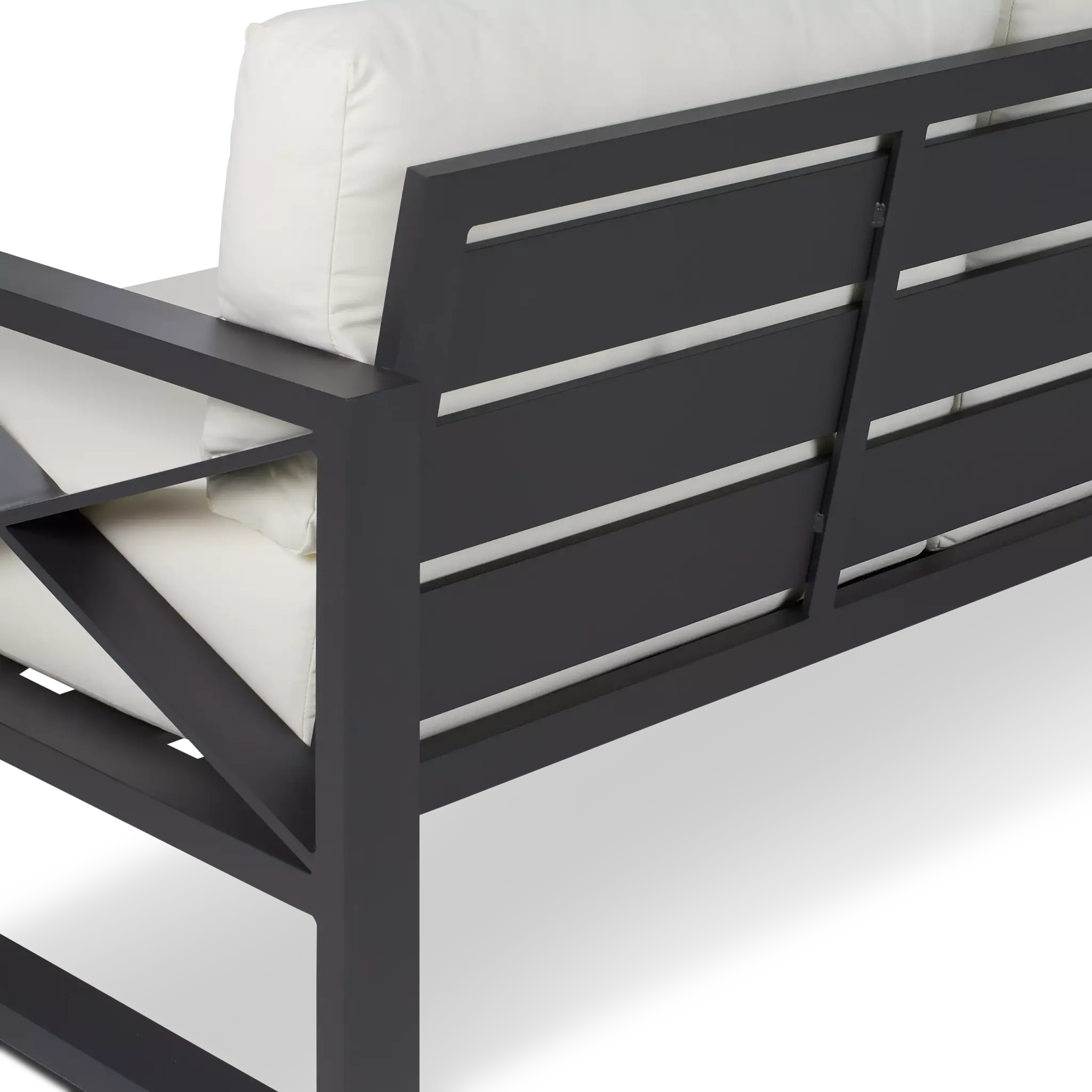 Linear Dark Gray White Aluminum Loveseat Linear Dark Gray White Aluminum Loveseat
