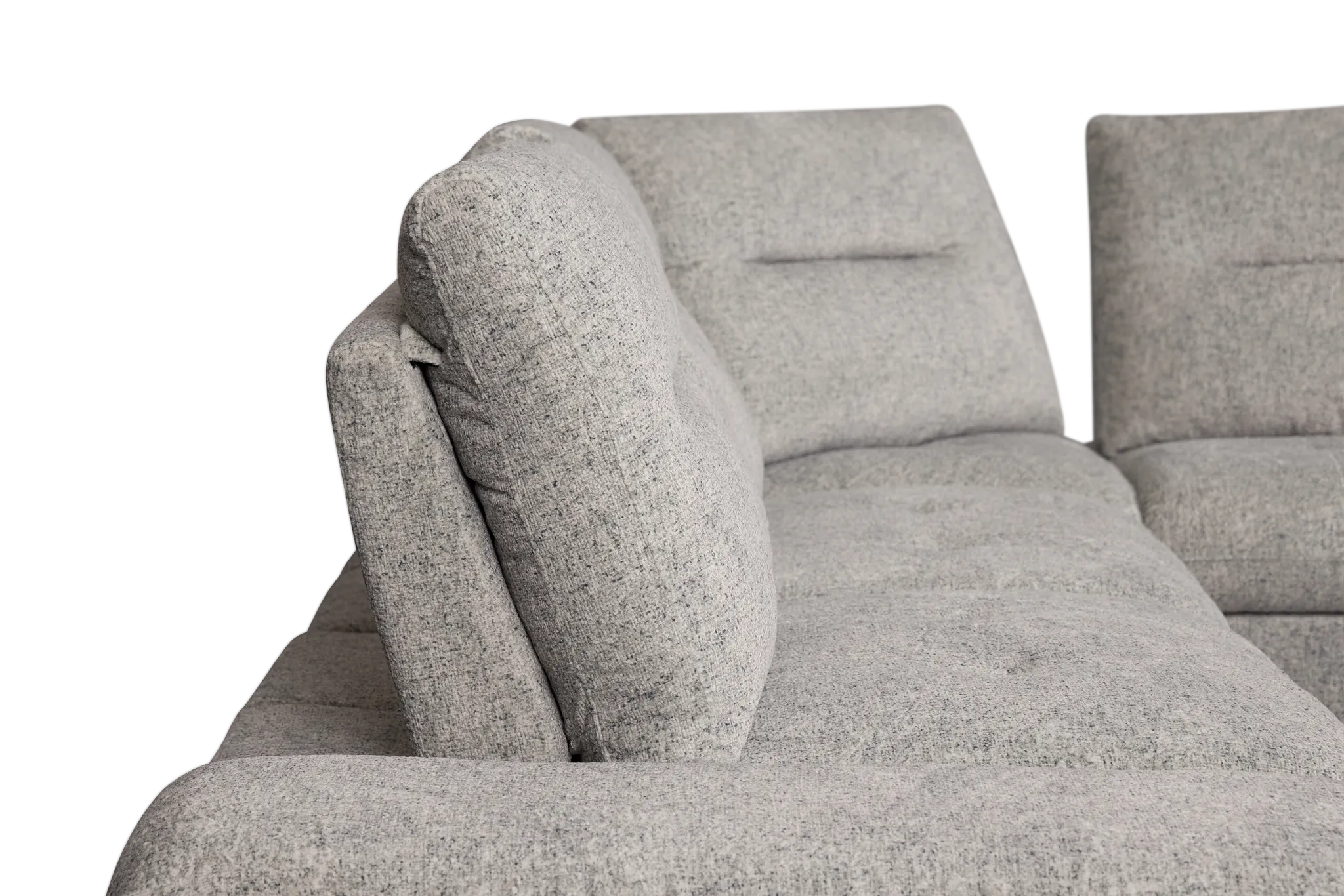 Mila Gray Fabric Small Dual Power Reclining Two-arm Sectional