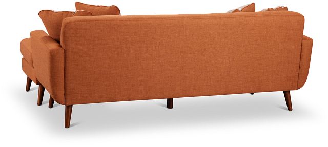 Raya Orange Fabric Chaise Sectional