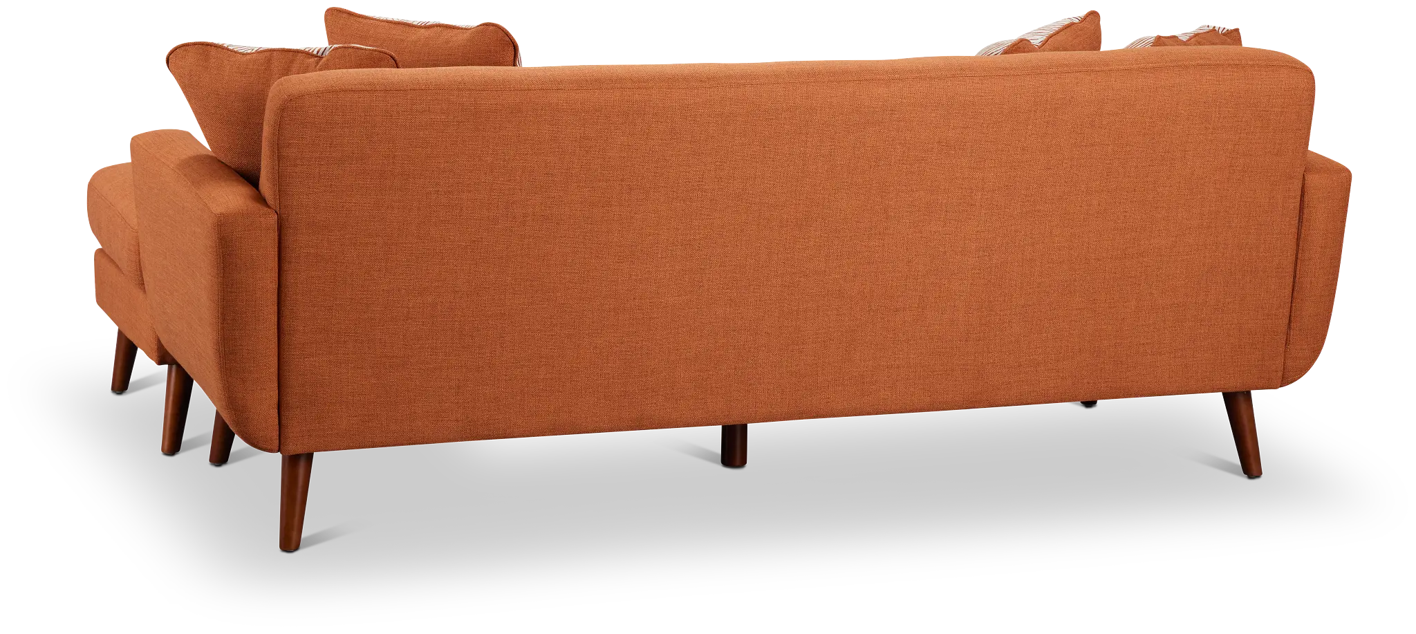 Raya Orange Fabric Chaise Sectional Raya Orange Fabric Chaise Sectional