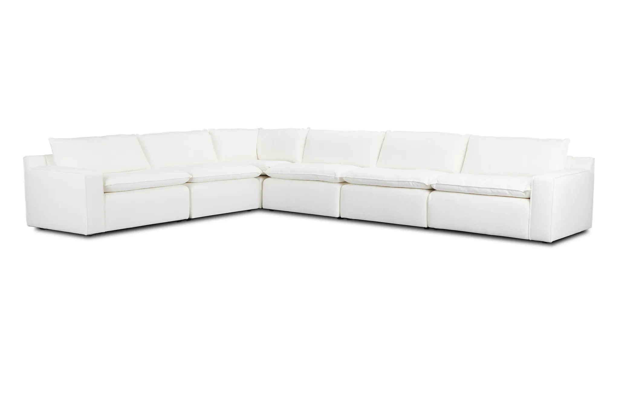 Aurora White Micro Medium Two-arm Sectional