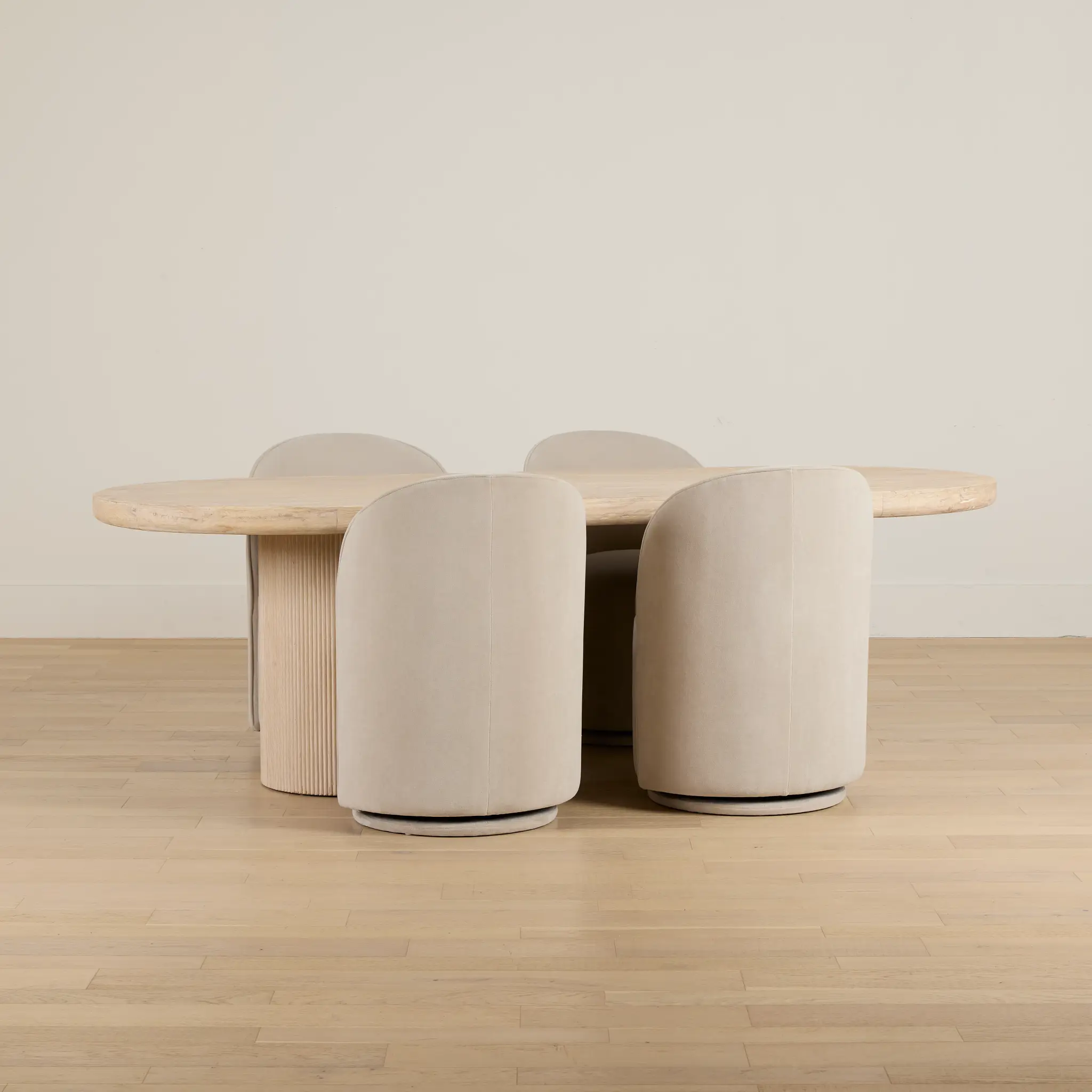 Clayton Light Tone Oval Table & 4 Upholstered Chairs Clayton Light Tone Oval Table & 4 Upholstered Chairs