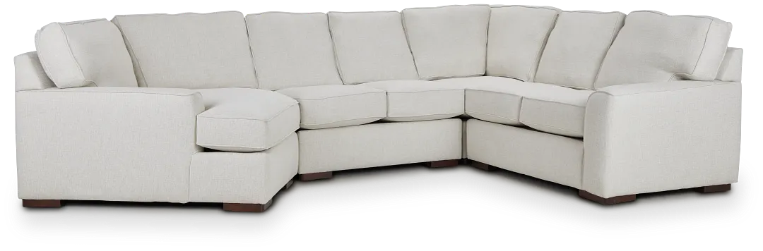 Austin White Fabric Small Left Cuddler Sectional