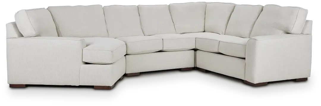 Austin White Fabric Small Left Cuddler Sectional Austin White Fabric Small Left Cuddler Sectional