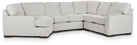 Austin White Fabric Small Left Cuddler Sectional