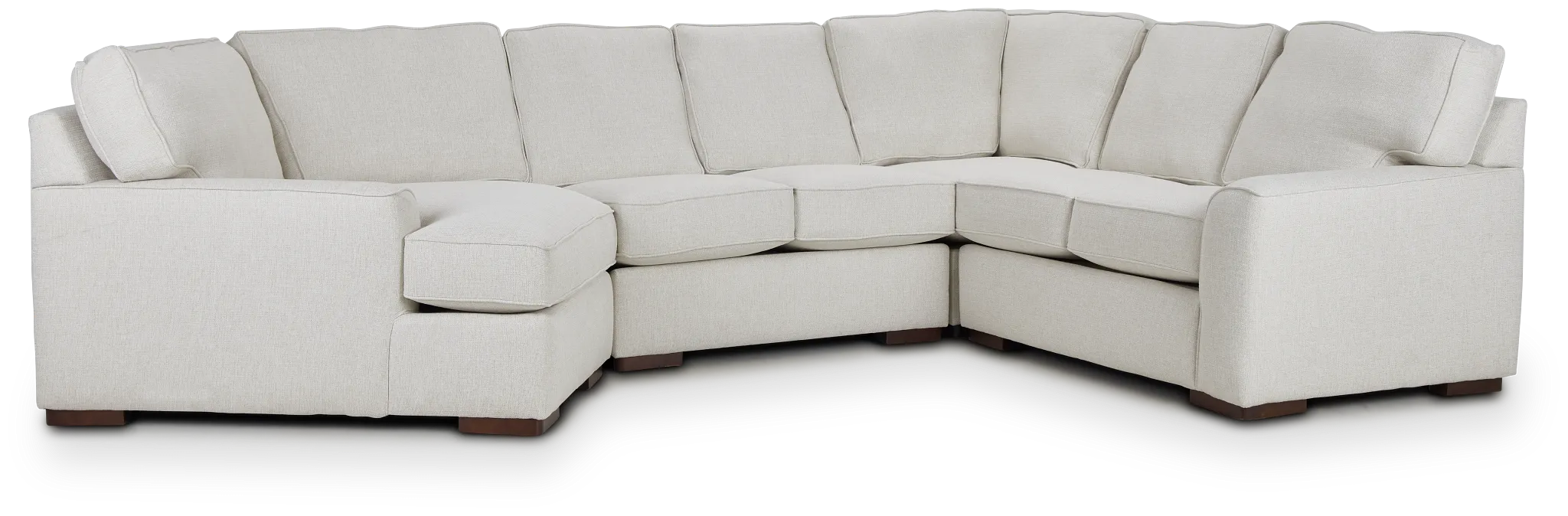 Austin White Fabric Small Left Cuddler Sectional