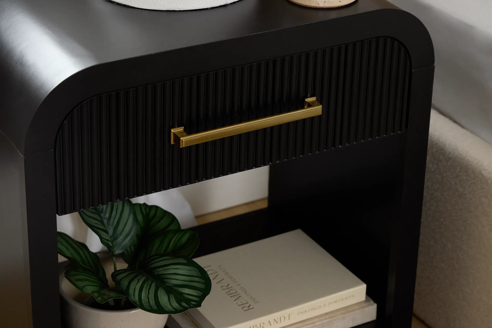 Lyndie Black 1-drawer Nightstand