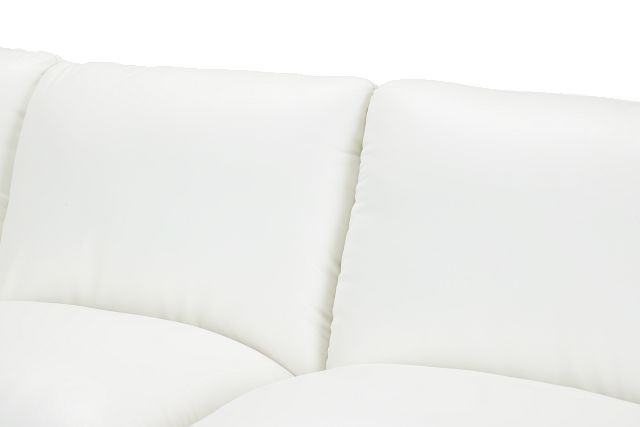 Amari White Leather U-shaped Sectional W/ Right Bumper