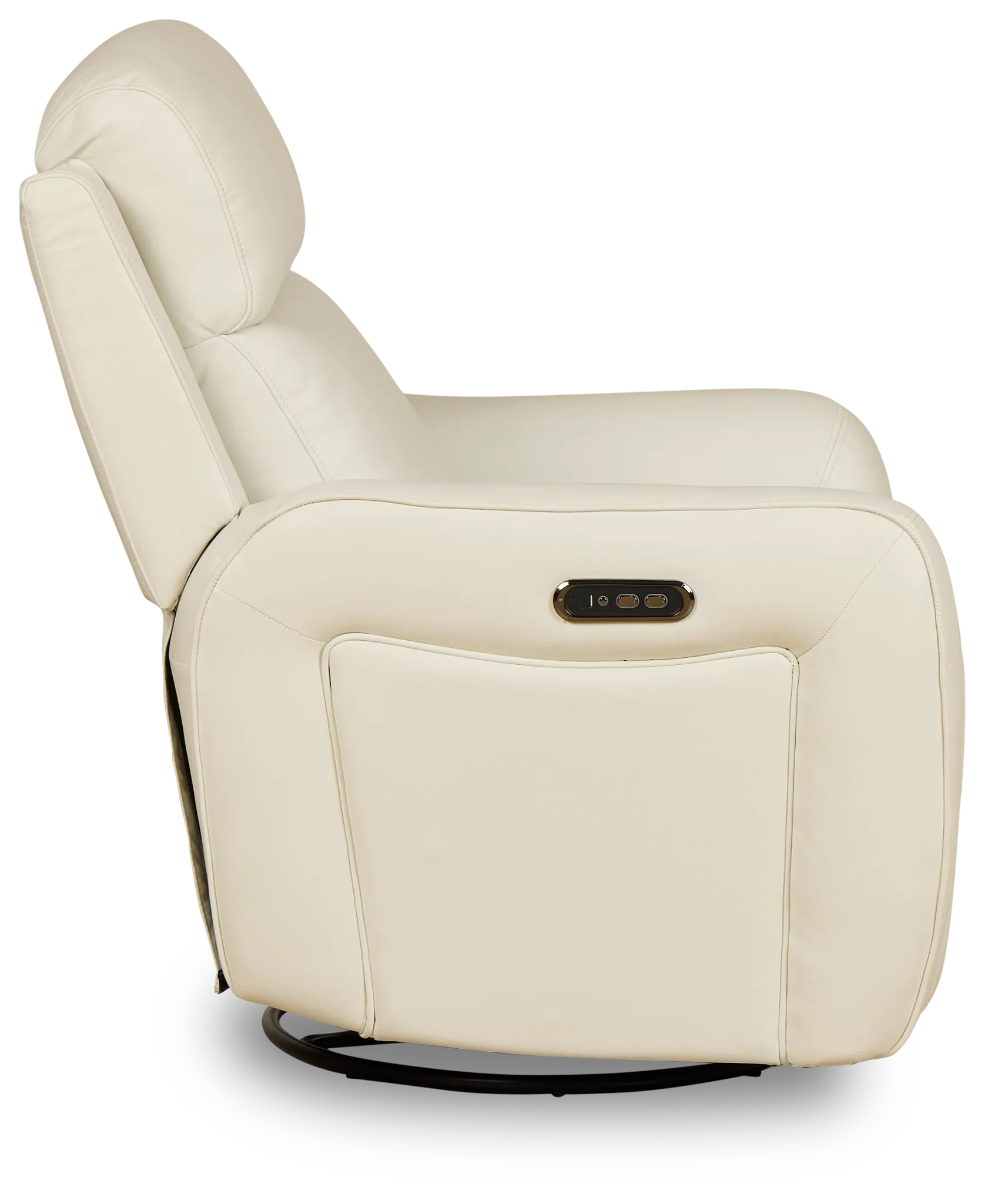 Julian White Lthr/vinyl Power Swivel Glider Recliner