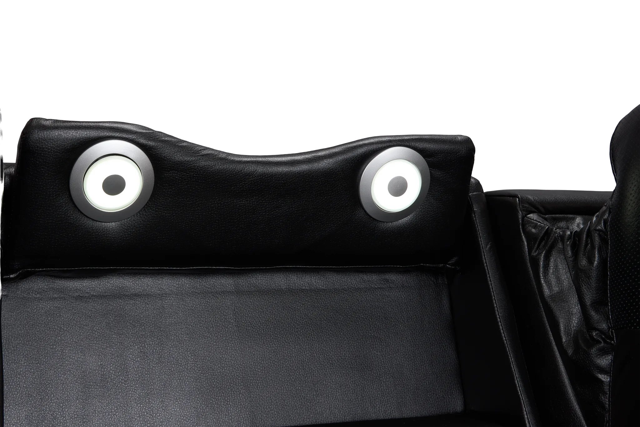 Eclipse Black Lthr/vinyl Power Reclining Sofa W/ Massage