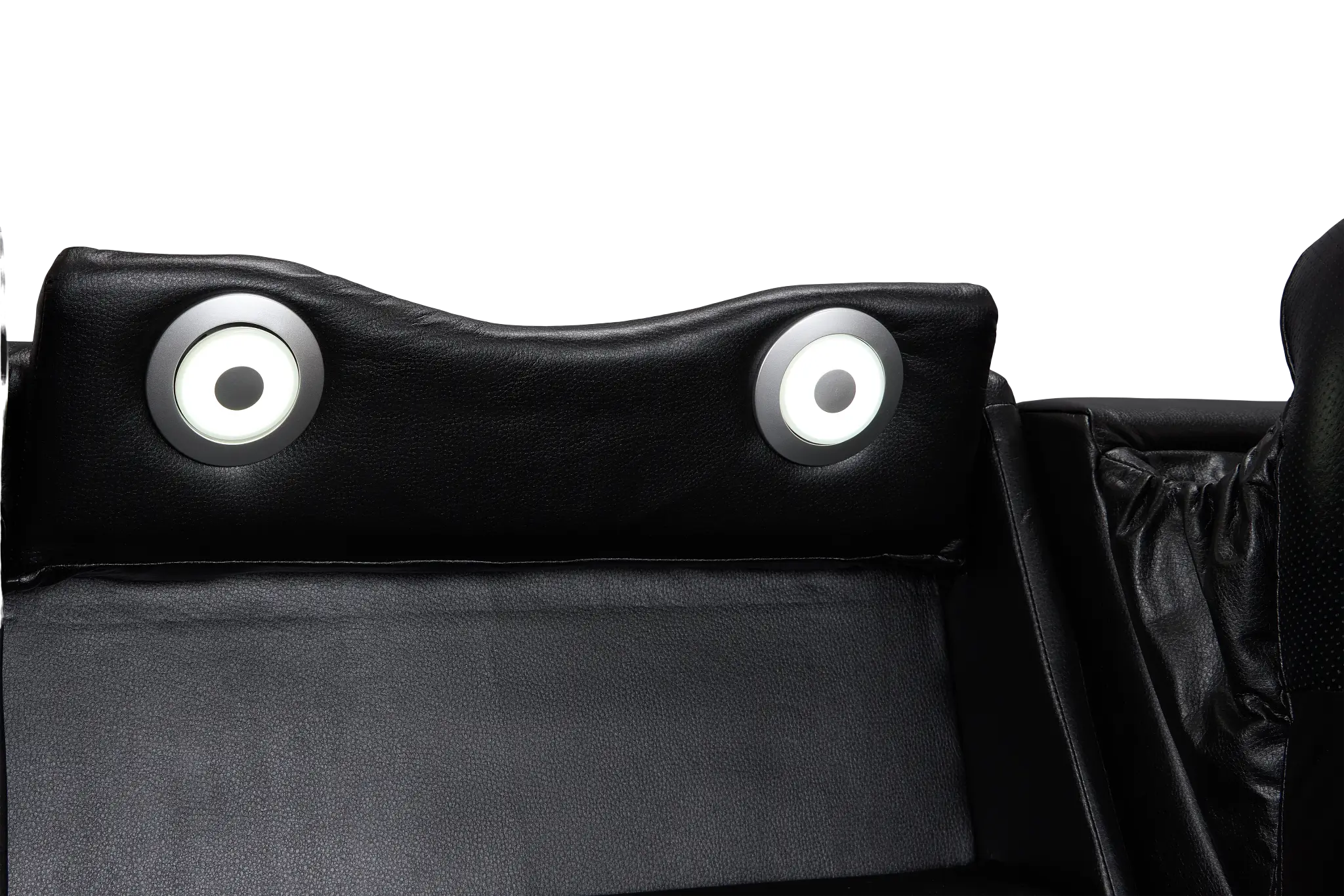 Eclipse Black Lthr/vinyl Power Reclining Sofa W/ Massage Eclipse Black Lthr/vinyl Power Reclining Sofa W/ Massage