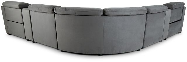 Sentinel Dark Gray Micro Large Dual Power Reclining Two-arm Sectional