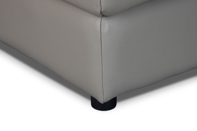 Rowan Gray Leather U-shaped Sectional W/ Left Bumper