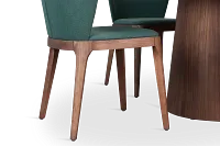 Nomad Mid Tone 47" Round Table & 4 Dark Green Chairs W/ Mid-tone Legs