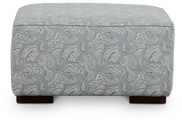 Venezia Blue Fabric Cocktail Ottoman