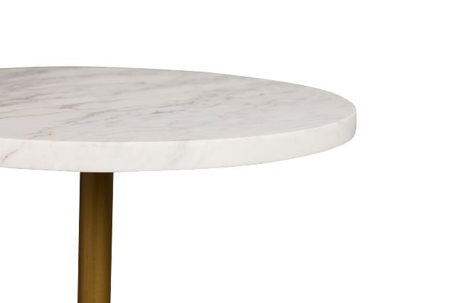 Dolli White Round End Table