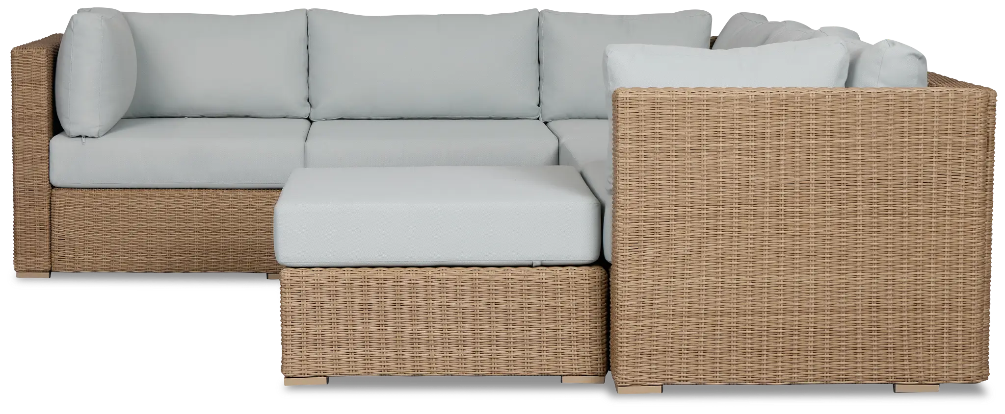 Montecito Light Tone 6-piece Modular Sectional With Light Blue Cushions Montecito Light Tone 6-piece Modular Sectional With Light Blue Cushions