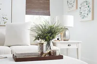 Alpha White Fabric Ottoman