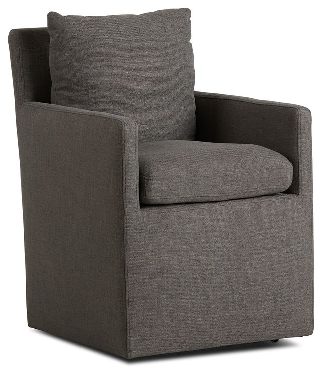 Auden Dark Gray Castored Upholstered Arm Chair