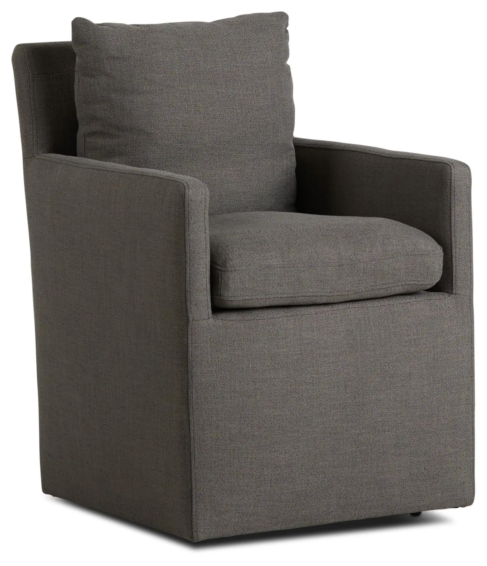 Auden Dark Gray Castored Upholstered Arm Chair Auden Dark Gray Castored Upholstered Arm Chair
